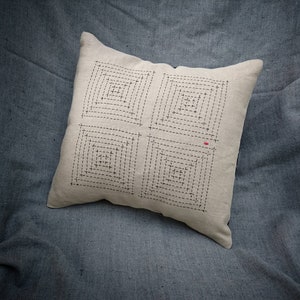 Modern throw cushion • wabi sabi minimalist decor pillow • by AikiEn Art