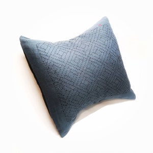 Hygge Sammlung Kissen, rustikale Kissenbezug, japanische Kissenbezug, roh Leinen Kissen, Housewarminggeschenk für sie, blaue Kissenbezüge