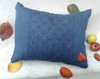Indigo Blue "Zen" Sashiko Pillow Cover