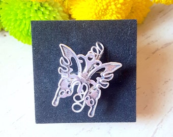 Large Butterfly Ring, Adjustable Boho Ring, Insect Ring, Daughter Gift From Mum, Milestone Gift, Wire Woven Ring, Butterfly Lover Gift
