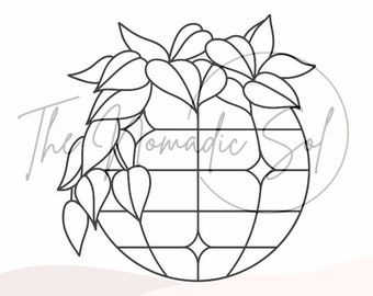 Disco Ball Planter Pattern Stained Glass PDF Digital File