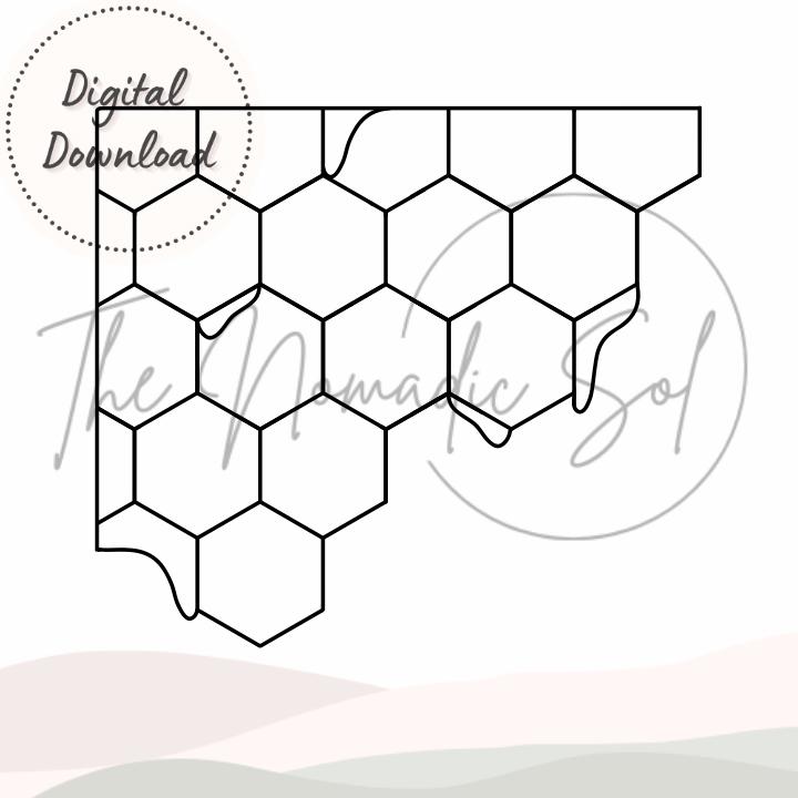 Fichier numérique PNG pour vitrail, motif nid d'abeille