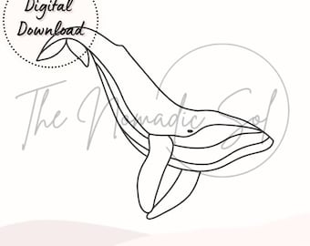 Humpback Whale Pattern Stained Glass PDF Digital File