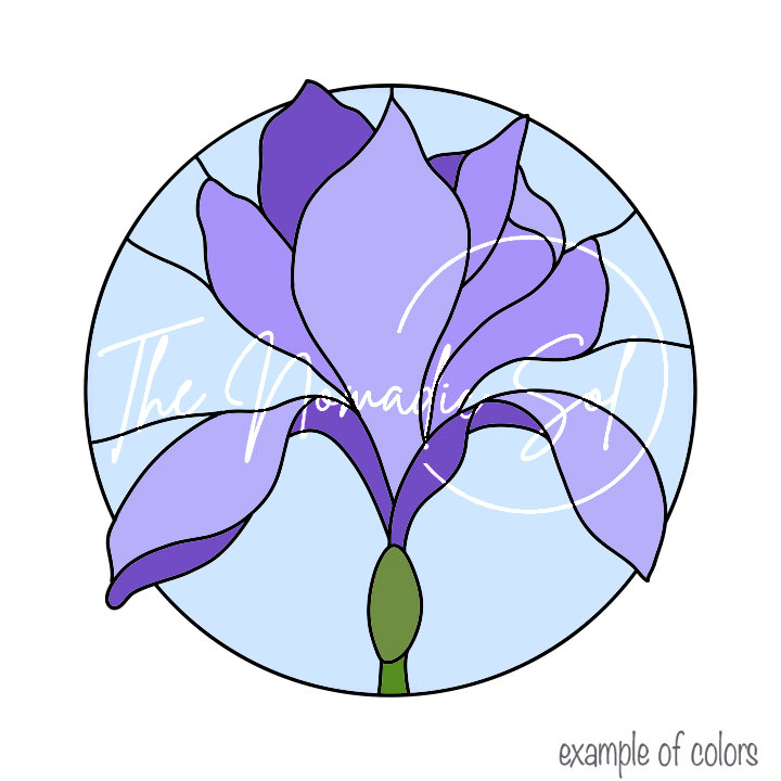 Iris Flower Pattern Stained Glass PDF Digital File - Etsy