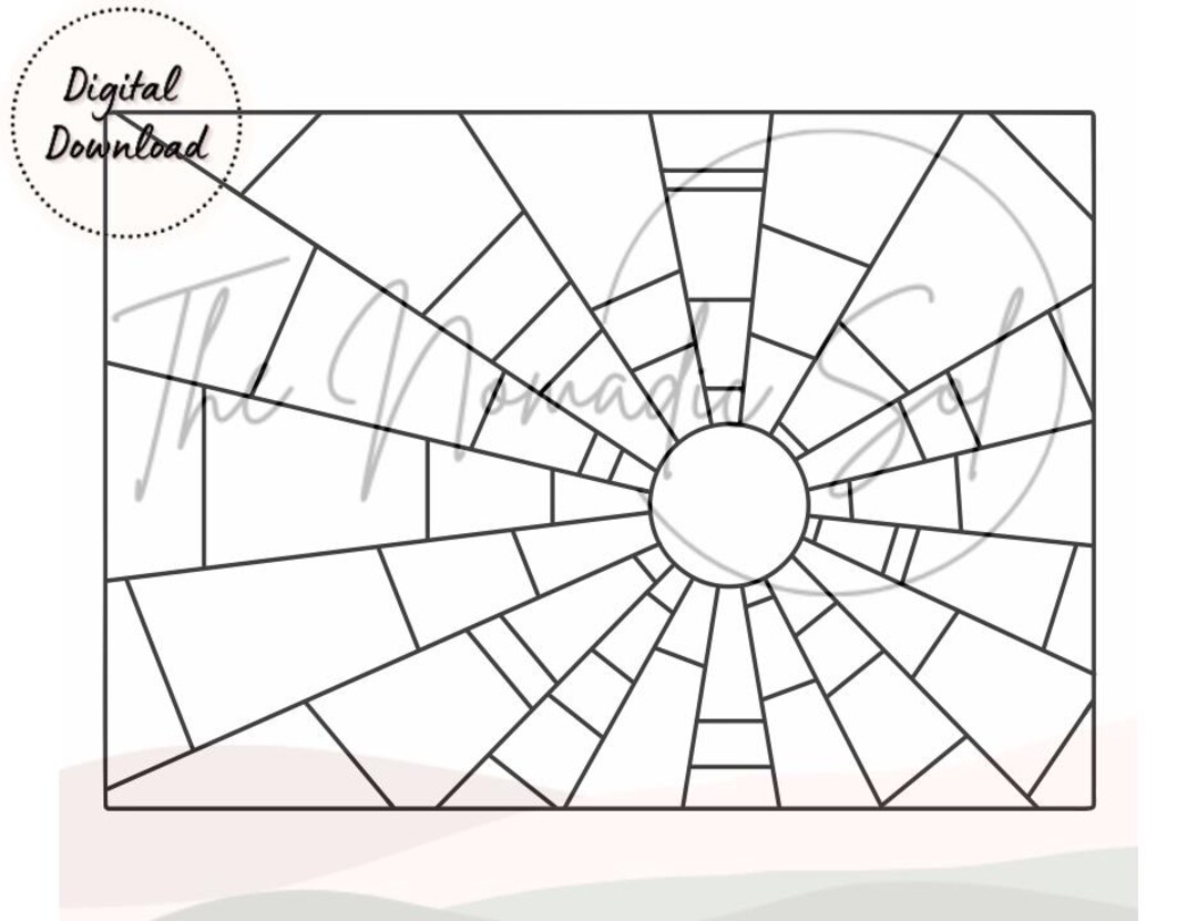 Sun Rays Panel Pattern Stained Glass PDF Digital File - Etsy