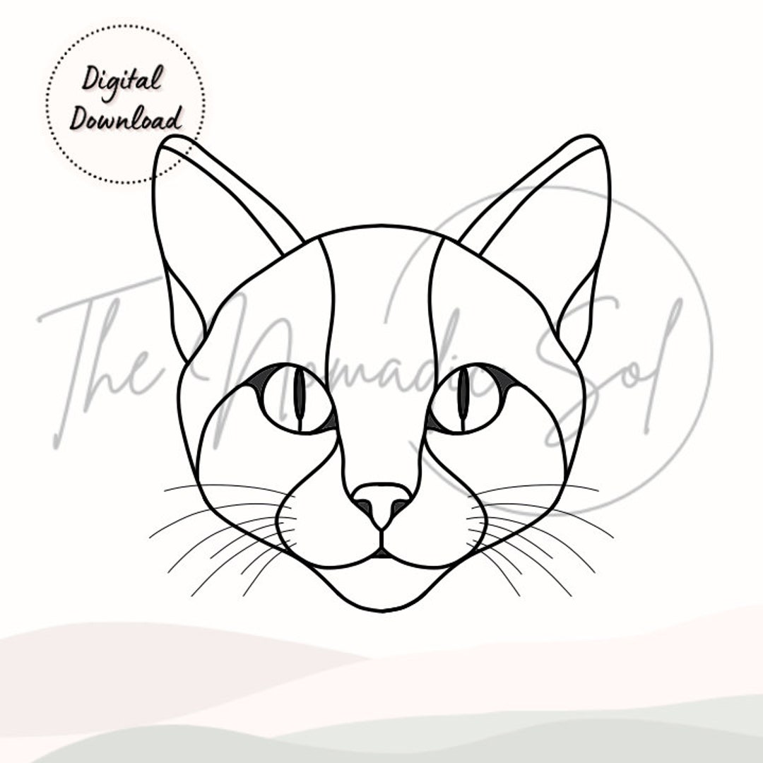 Cat Pattern Stained Glass PDF JPG Digital File - Etsy