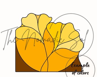 Ginkgo Leaves Corner Pattern Stained Glass PDF Digital File- 2 Design Variations Included