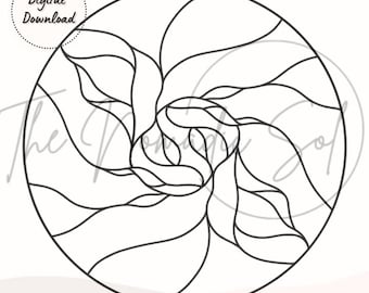 Abstract Koi Fish Pattern Stained Glass PDF Digital File