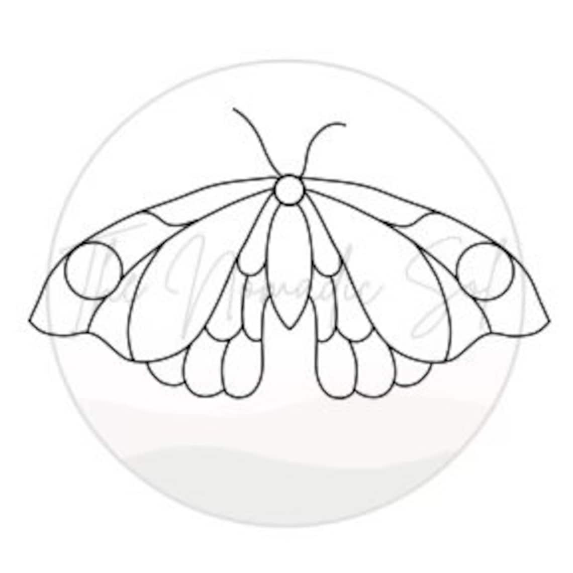 Moth Pattern Stained Glass PDF Digital File Etsy