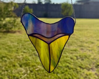 Colorful Sharks Tooth Stained Glass | Sun Catcher