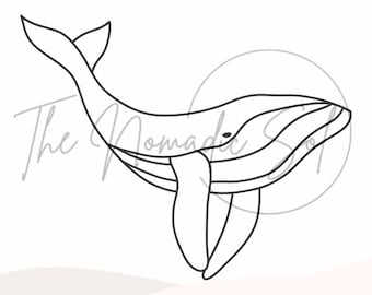 Humpback Whale Pattern Stained Glass PDF Digital File