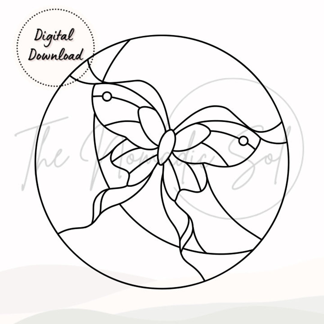 Moon and Moth Pattern Luna Moth Stained Glass PDF JPG PNG Digital File ...