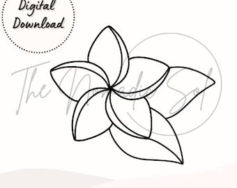 Plumeria Flower Pattern Stained Glass PDF Digital File- 4 Variations included