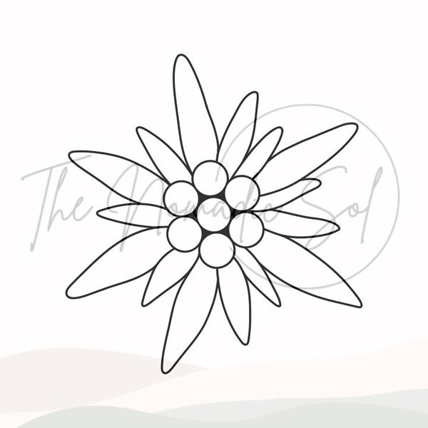 Edelweiss Flower Pattern Stained Glass PDF Digital File