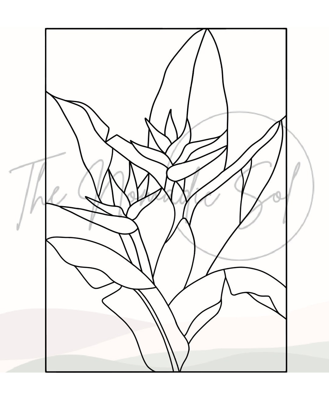 Bird of Paradise Panel Pattern Stained Glass PDF PNG JPG Digital File ...