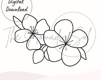 Cherry Blossom Flowers Pattern Stained Glass PDF PNG Digital File - 2 Variations included