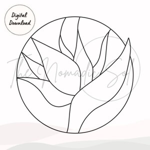 Bird of Paradise Pattern Stained Glass PDF Digital File