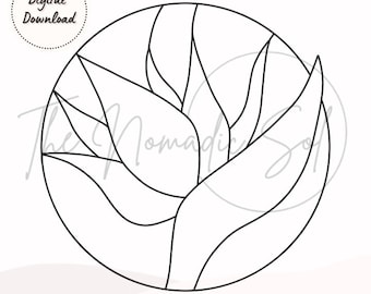 Bird of Paradise Stained Glass Pattern PDF, PNG Digital File - Etsy