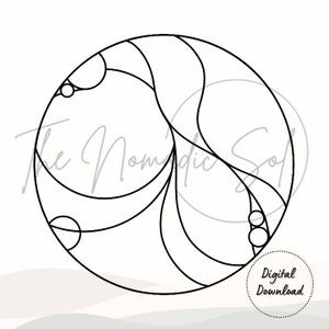 Abstract Circles Pattern Stained Glass PDF Digital File