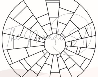 Sun Rays Pattern Stained Glass PDF Digital File