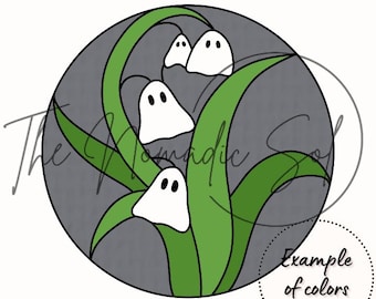 Ghost Flowers Pattern Stained Glass PDF Digital File