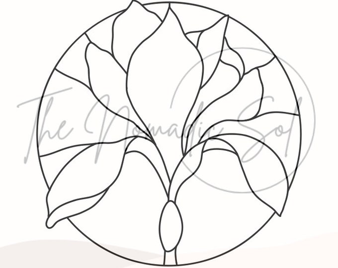 Iris Stained Glass Pattern .PDF Digital Instant Download Intermediate ...