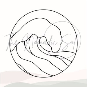 Atrapasueños de vitrales con patrón de ondas actualizado (archivo digital PDF JPG) - Incluye 2 variaciones de diseño