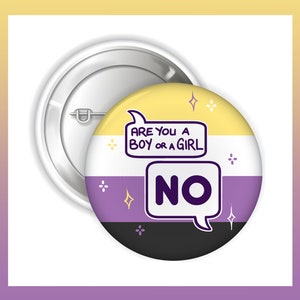 Non-Binary Pride Pinback Button Badge