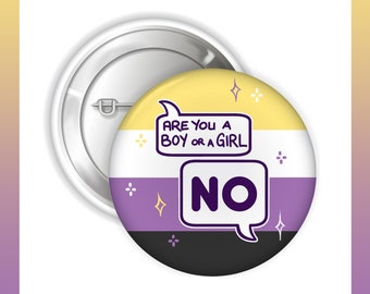 Non-Binary Pride Pinback Button Badge