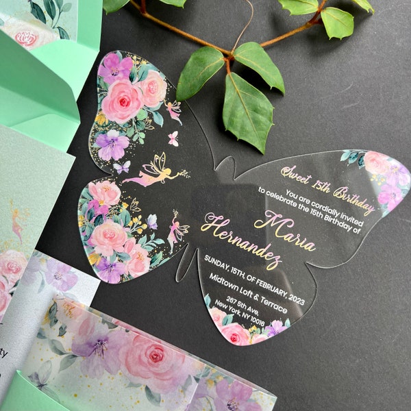 Enchanted Forest Quinceanera Invitations - Etsy UK