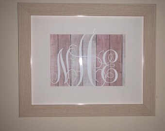 Monogrammed frame