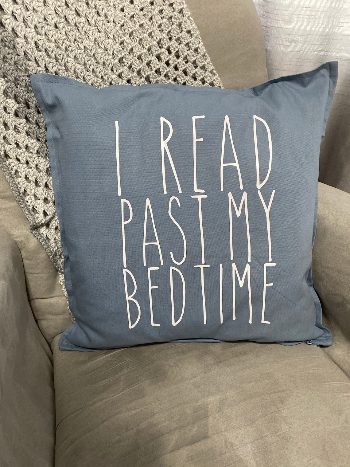 I Read Past My Bedtime Pillow Etsy