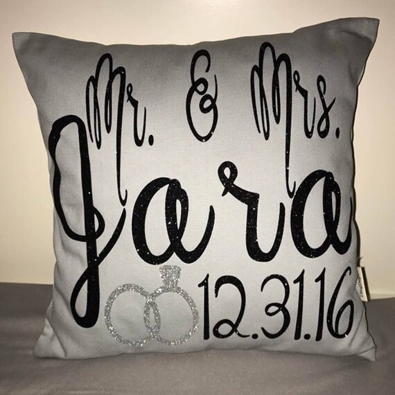 Mr and Mrs Personalized Pillow Etsy