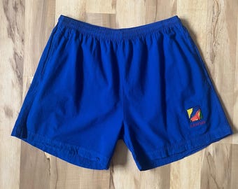 Vintage Swim Trunks Men's XL Mexico Vacation Dolphins Cancun Blue 90s Cotton Fun