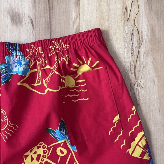 Vintage Hawaiian Floral Shorts Men's Size XL Red … - image 9