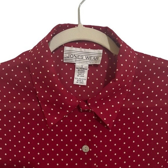 Vintage Polka Dot Cropped Button Front Blouse Wom… - image 4