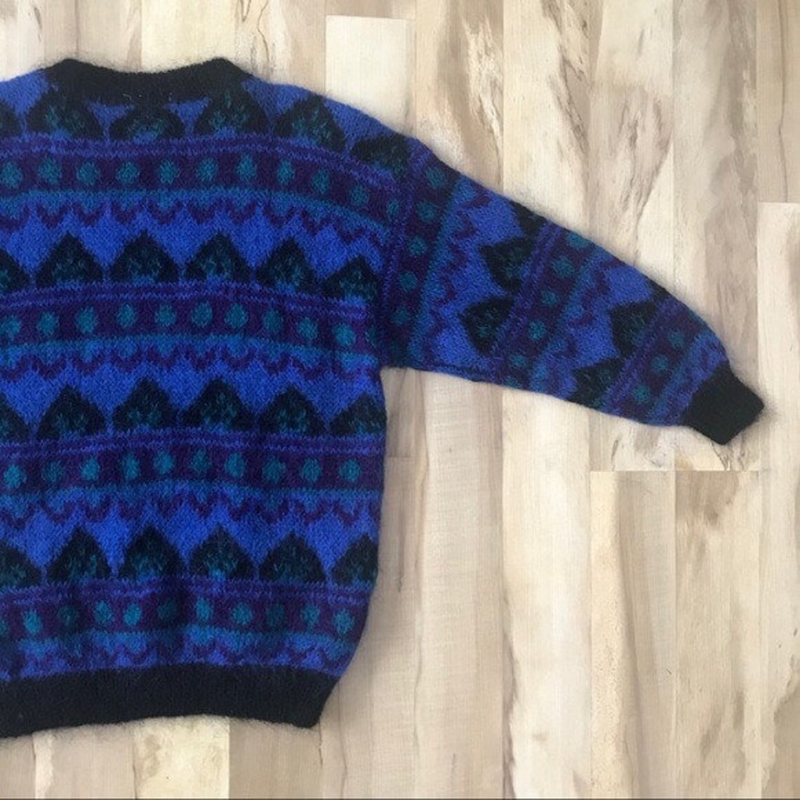 Vintage Grandpa Sweater Women's Size Large Blue Etsy