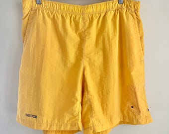 Vintage Nike Swim Trunks Men's Large Yellow Y2K Sportswear Beach Summer Ripstop