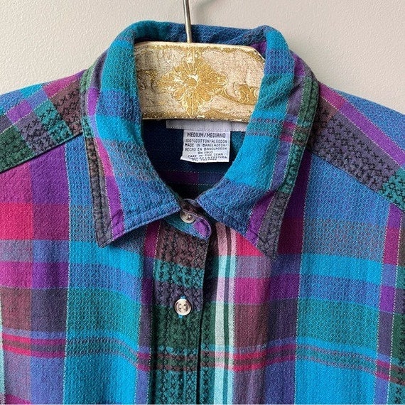 Vintage Jewel-toned Button-up Shirt Women's Size … - image 2