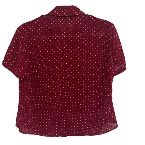 Vintage Polka Dot Cropped Button Front Blouse Wom… - image 2