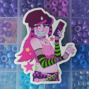Ästhetische Szene Mädchen Aufkleber | emo sticker | Anime Sticker | Laptop Aufkleber | ipad aufkleber