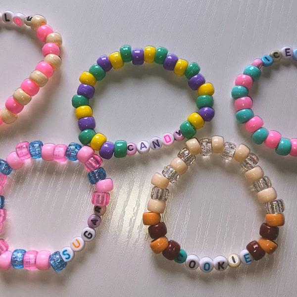sweets kandi pack | kawaii kandi bracelets | pastel kandi jewelry | scenecore | fairy kei | yume kawaii | harajuku accessories | decora kei