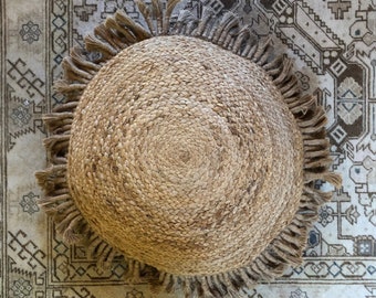 Seagrass and Raffia Jute Braided Round Pillow cover 20 Inch