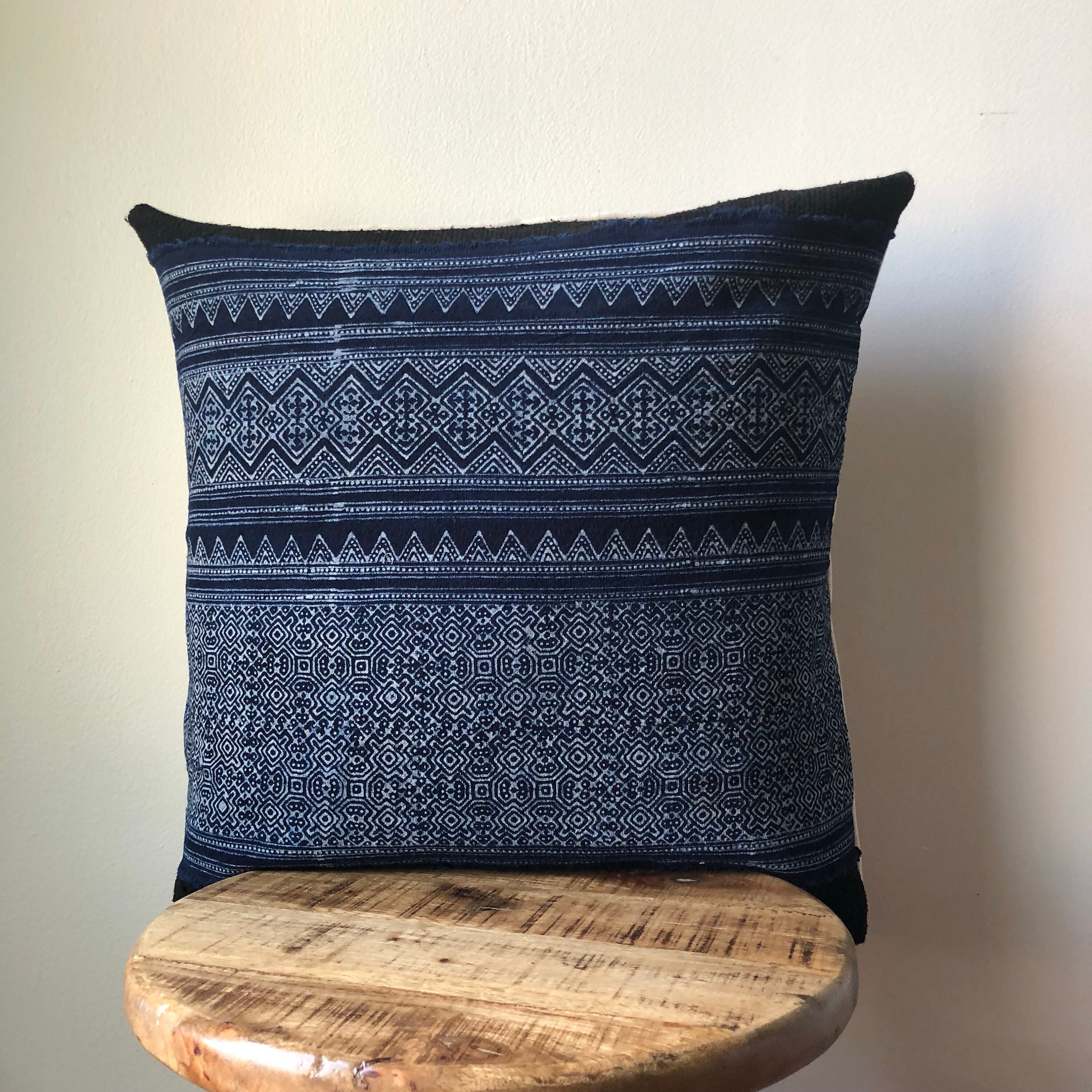 Mudcloth and Hmong Indigo and Black Tribal Pillow Cover - Etsy