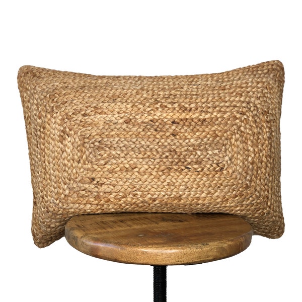 Seagrass and Raffia Jute Braided Pillow cover 20 Inch or 16 x 26 Lumbar Pillow