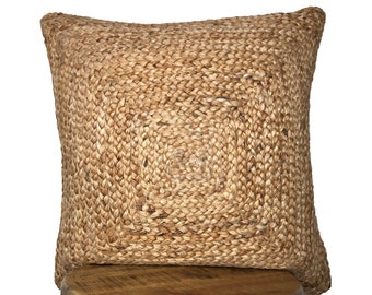Seagrass and Raffia Jute Braided Pillow cover 20 Inch or 16 x 26 Lumbar Pillow
