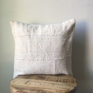 DOUBLE SIDED with Insert - White - African Mudcloth Pillow ( Insert Included)  - Two Side - 2 Sides