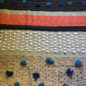 Rust and Navy Blanket with Fringe Tassels image 9