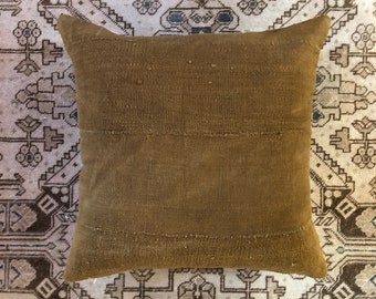 Dark Mustard Yellow African Mudcloth Pillow Cover