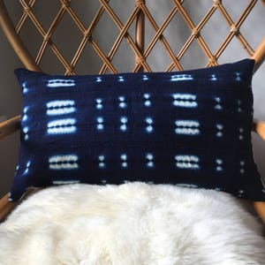 Amazing African Mudcloth Hand Stitched White & Black or Shibori Indigo Pillow Cover 16x16 20x20 25x25 16x26 also available image 10
